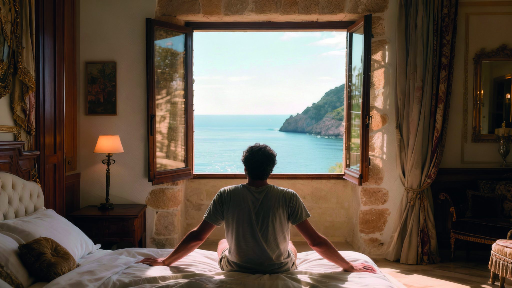 Hombre mirando al mal